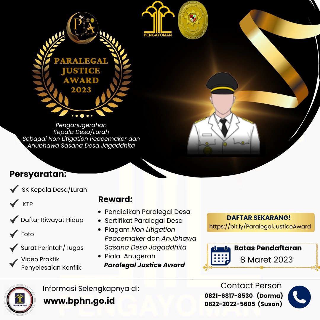 Paralegal Justice Award Badan Pembinaan Hukum Nasional