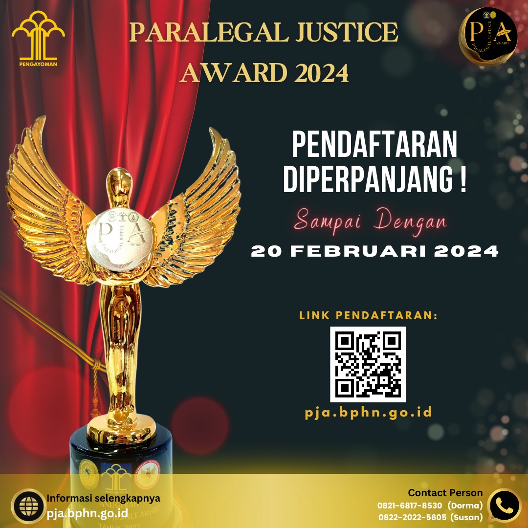 Perpanjangan Paralegal Justice Award 2024 Badan Pembinaan Hukum Nasional